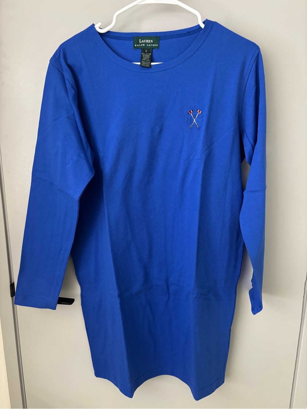 Ralph Lauren Royal Blue Long Sleeve Shirt Dress